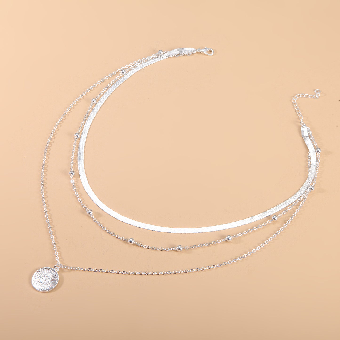 Women's Fashion Personalized Simple Multi-layer Lotus Pendant Necklace