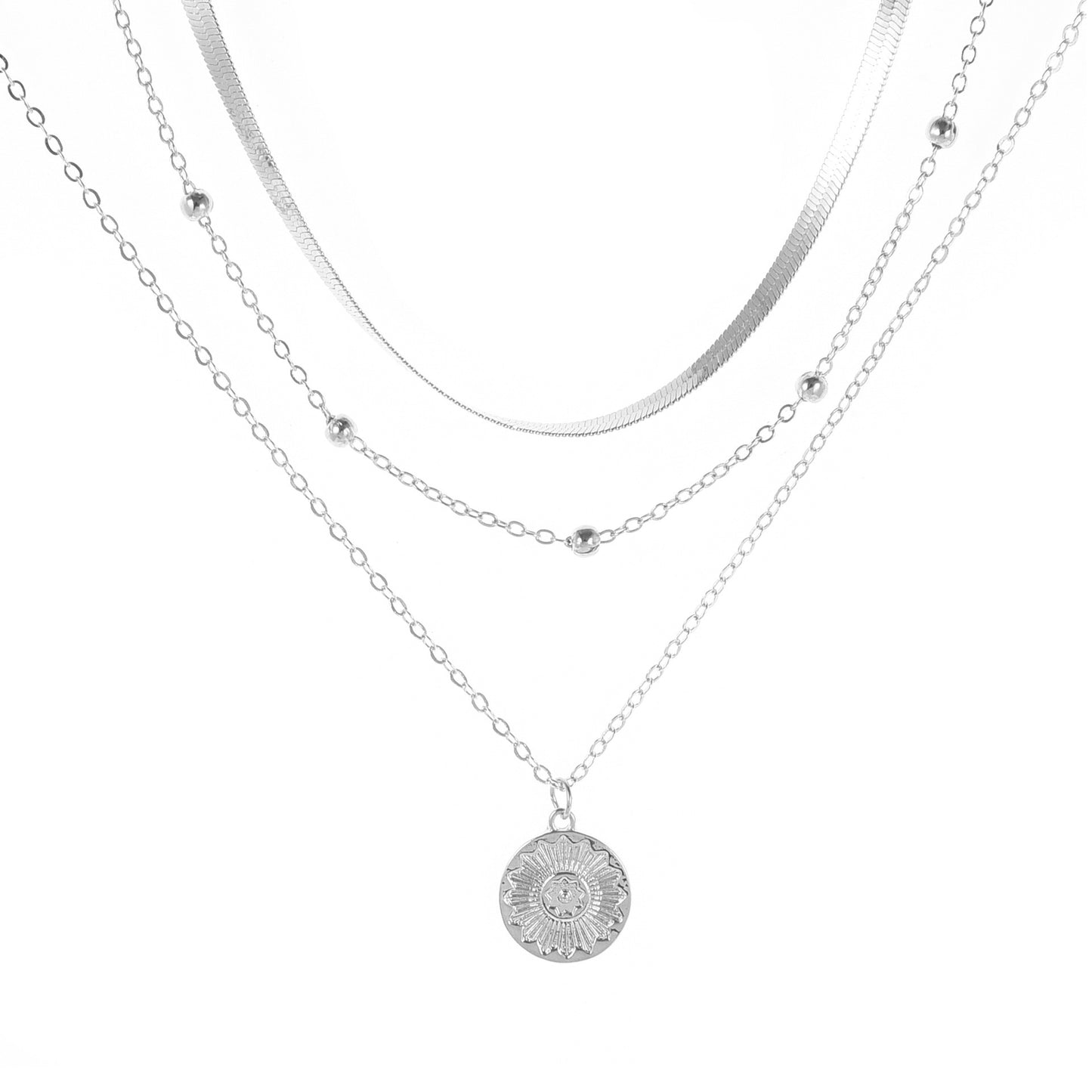 Women's Fashion Personalized Simple Multi-layer Lotus Pendant Necklace