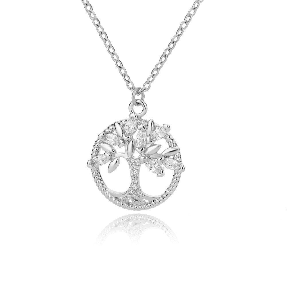 Hollow Tree Of Life Necklace Jewelry Pendant Female 18K