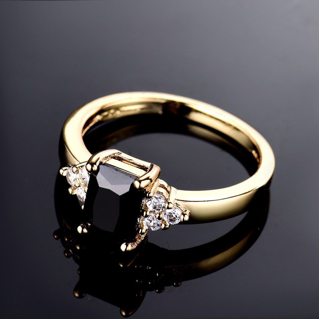 Gold Plated-plated Simulated Zircon Female Ring
