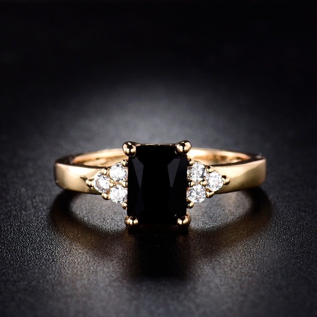Gold Plated-plated Simulated Zircon Female Ring