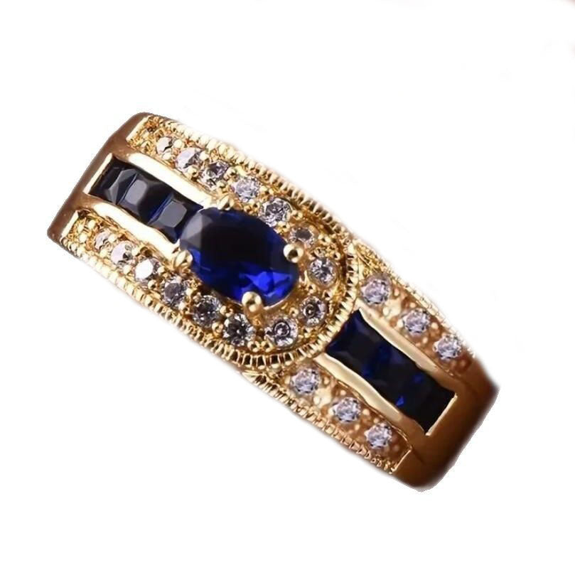 Personality Sapphire Full Diamond Ring