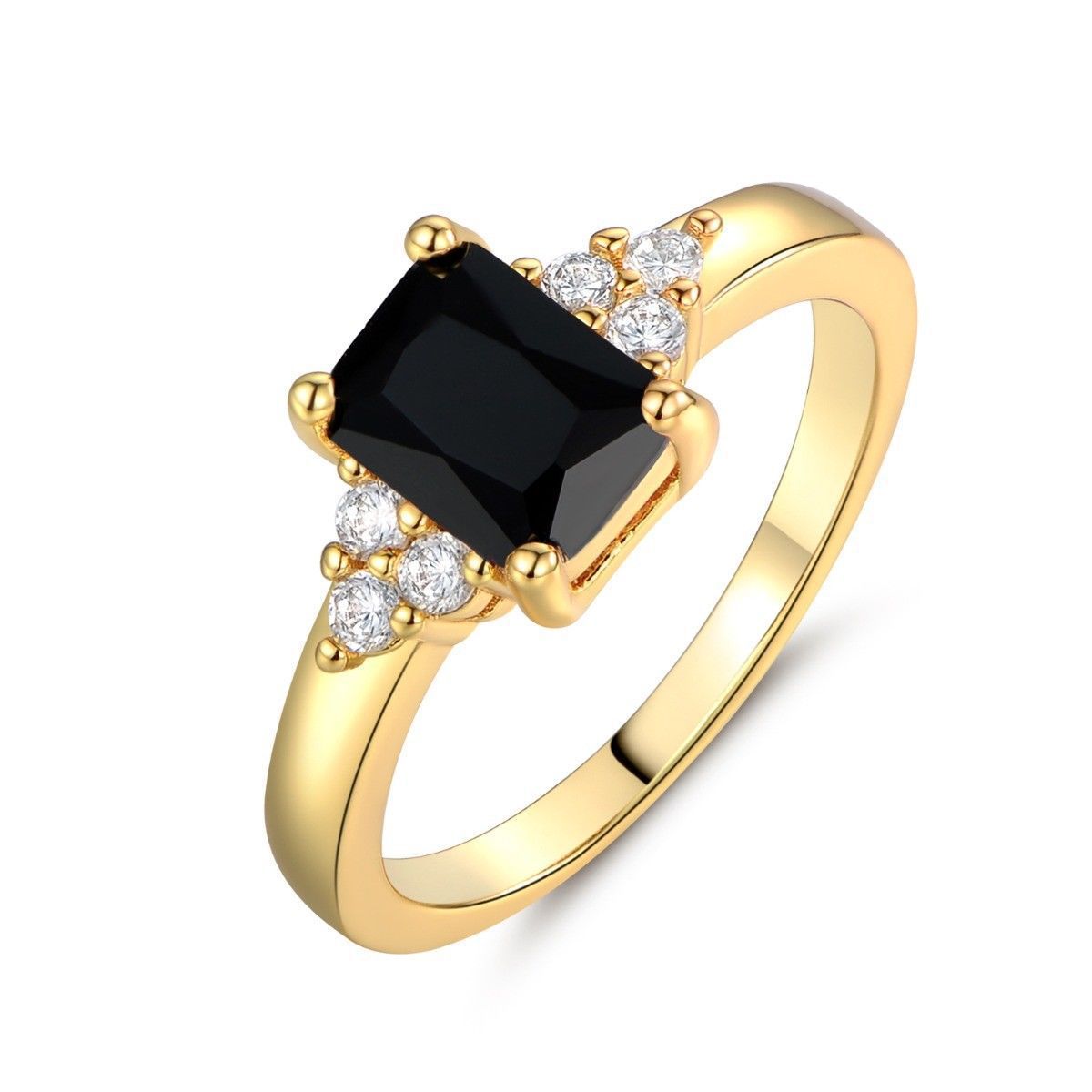 Gold Plated-plated Simulated Zircon Female Ring