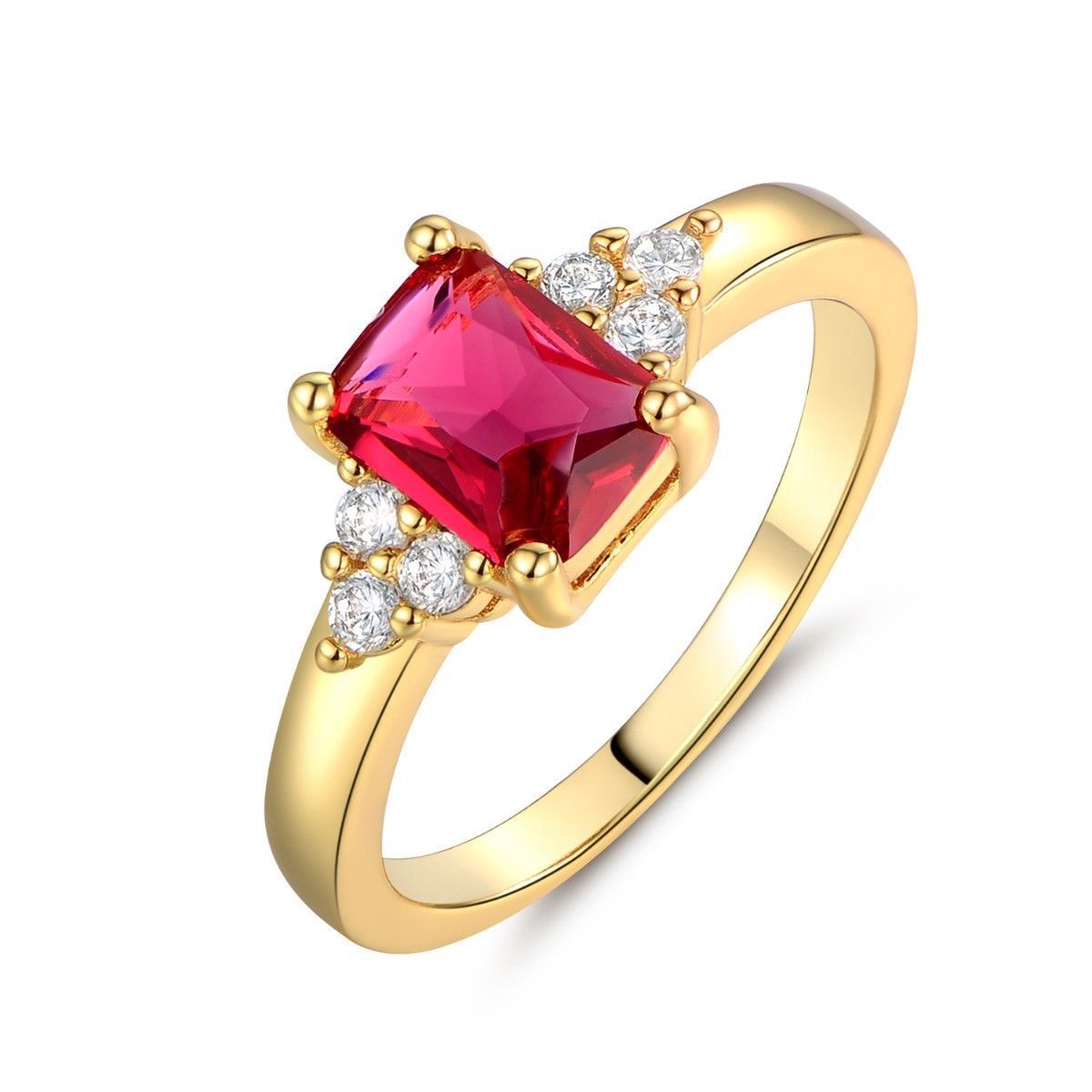 Gold Plated-plated Simulated Zircon Female Ring